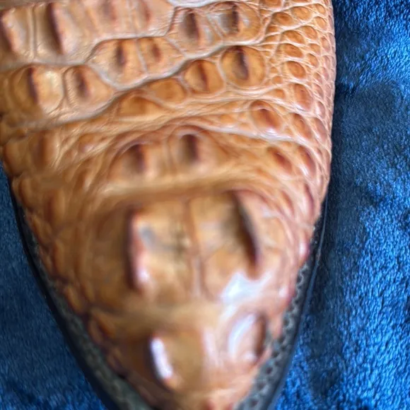 Tony Lama Brown Cowboy Boots with Crocodile Texture
