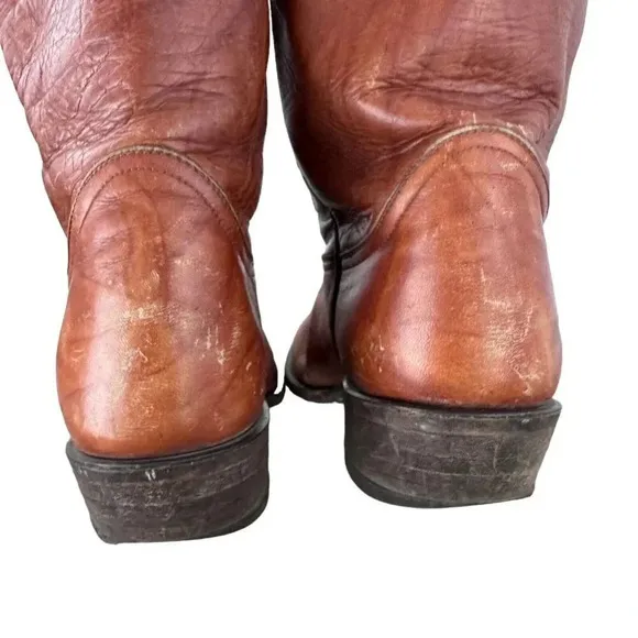 Tony Lama Cowboy Boots Mens Size 11-1/2 B Western Brown Mid Calf Style 5084