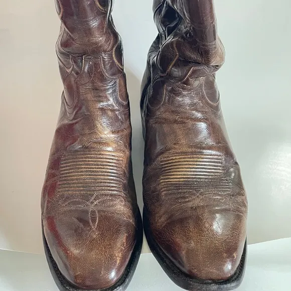 Tony Lama Goat Brushed Signature Series Goat Western boots Cowboy Leather USA 12
