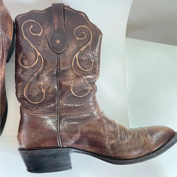 Tony Lama Goat Brushed Signature Series Goat Western boots Cowboy Leather USA 12