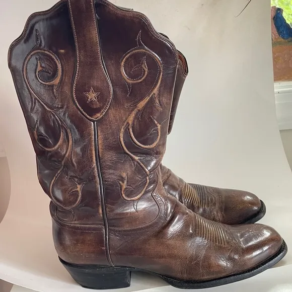 Tony Lama Goat Brushed Signature Series Goat Western boots Cowboy Leather USA 12
