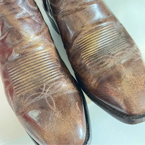 Tony Lama Goat Brushed Signature Series Goat Western boots Cowboy Leather USA 12