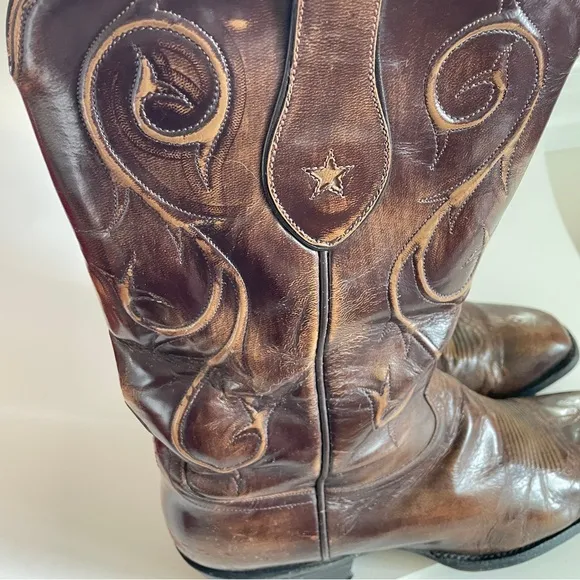 Tony Lama Goat Brushed Signature Series Goat Western boots Cowboy Leather USA 12
