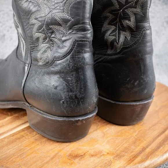 Tony Lama Men's Size 11 D Black Leather Cowboy Boots