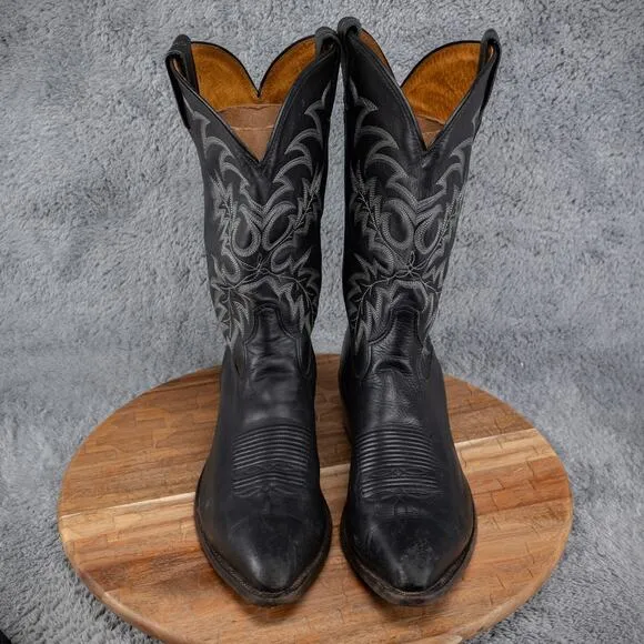 Tony Lama Men's Size 11 D Black Leather Cowboy Boots