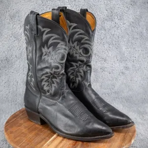 Tony Lama Men's Size 11 D Black Leather Cowboy Boots