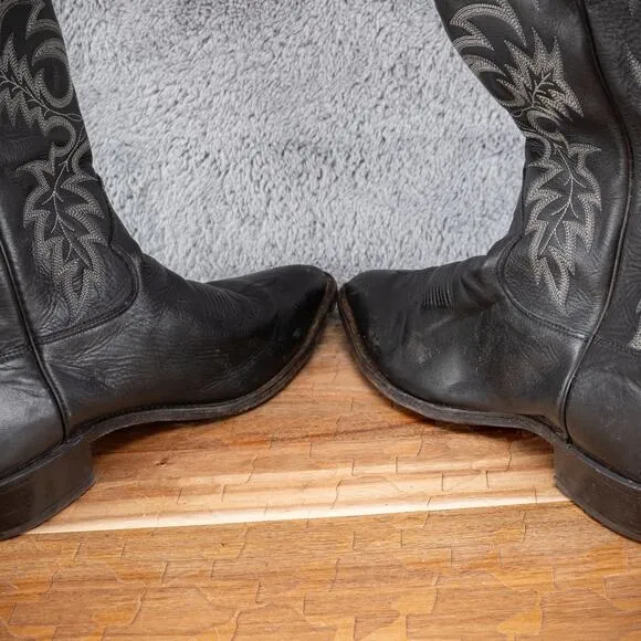 Tony Lama Men's Size 11 D Black Leather Cowboy Boots