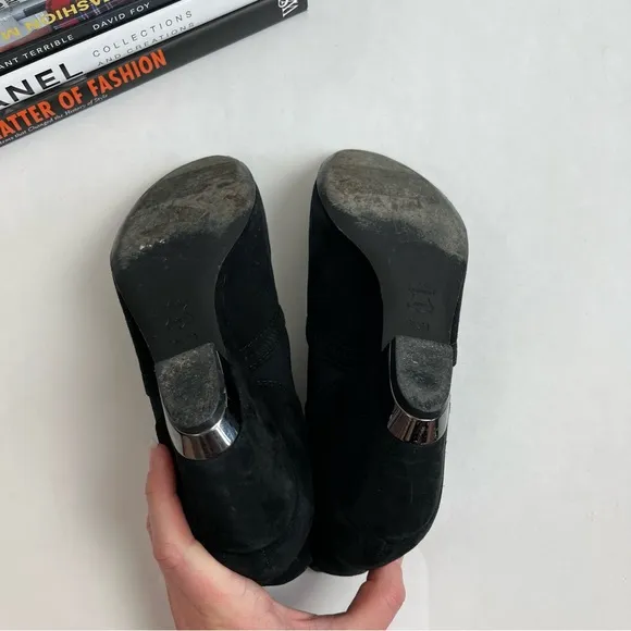 Tory Burch Brenda 6.5 M Boots Black Suede Wedge Booties Shoes Heels Women’s