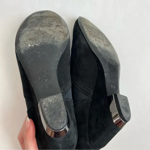Tory Burch Brenda 6.5 M Boots Black Suede Wedge Booties Shoes Heels Women’s