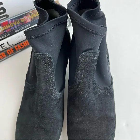 Tory Burch Brenda 6.5 M Boots Black Suede Wedge Booties Shoes Heels Women’s