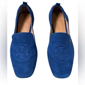 Tory Burch Leigh Women’s  Blue Suede Navy Loafers Size 9