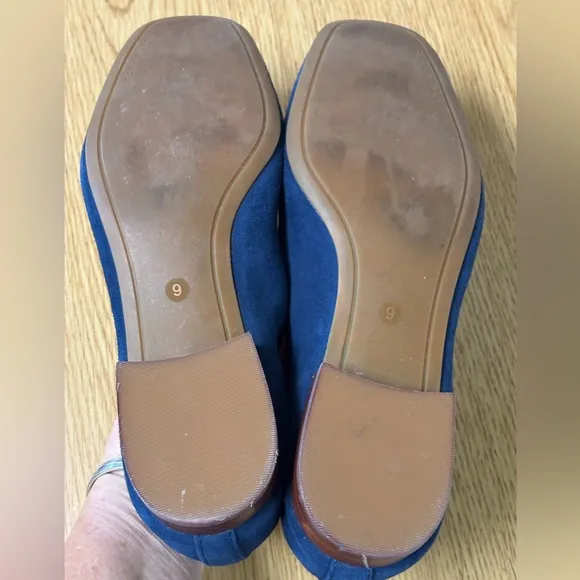 Tory Burch Leigh Women’s  Blue Suede Navy Loafers Size 9