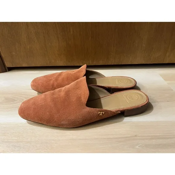 Tory Burch Women Suede Mule Loafers Carlotta Slide‎ Size US 10 M Desert Spice