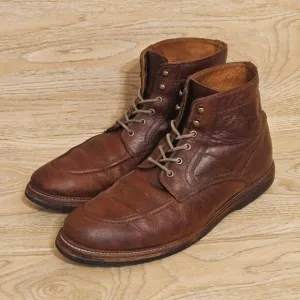 Trask Elkhorn Brown Leather Boots Mens Size 12 Vibram Sole Speed Lace Hooks