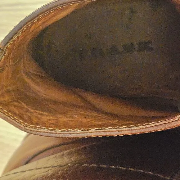 Trask Elkhorn Brown Leather Boots Mens Size 12 Vibram Sole Speed Lace Hooks