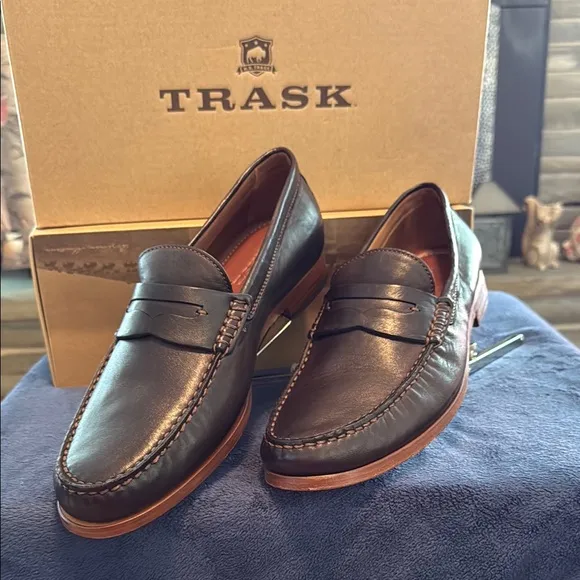 Trask Men's Leather Loafers - Dark Brown.