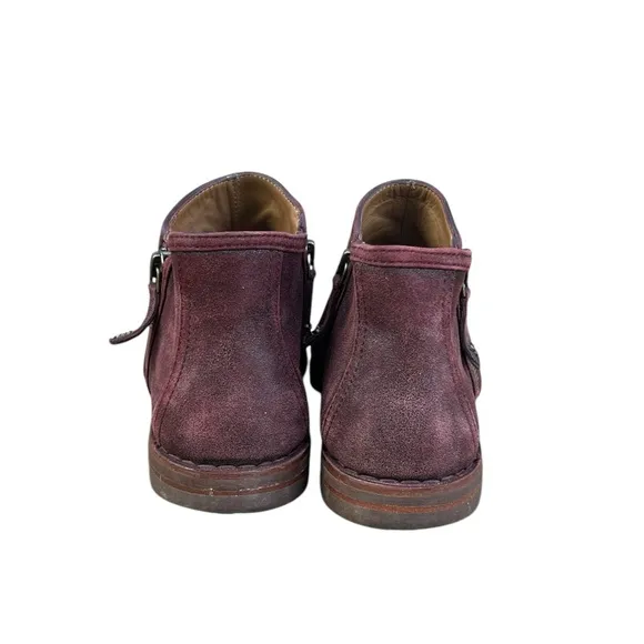 Trask Women Aubrey Suede Ankle Chukka Boots Bootie Maroon Shoes Chukka Zip 9.5M