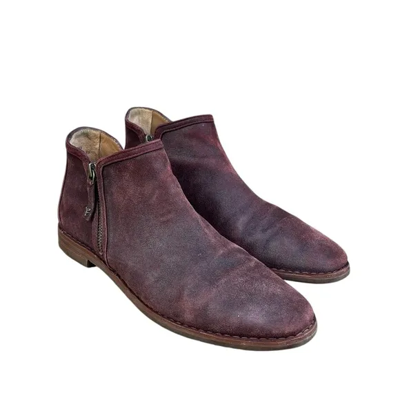 Trask Women Aubrey Suede Ankle Chukka Boots Bootie Maroon Shoes Chukka Zip 9.5M