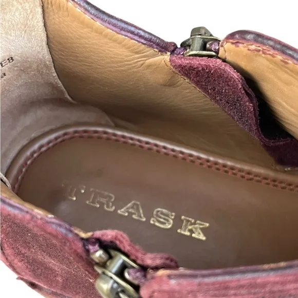 Trask Women Aubrey Suede Ankle Chukka Boots Bootie Maroon Shoes Chukka Zip 9.5M