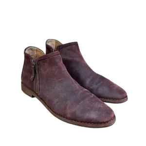 Trask Women Aubrey Suede Ankle Chukka Boots Bootie Maroon Shoes Chukka Zip 9.5M