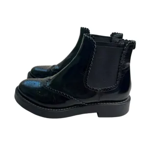 Twin-Set Size 37(6.5-7) 40mm Black Leather Chelsea Boots