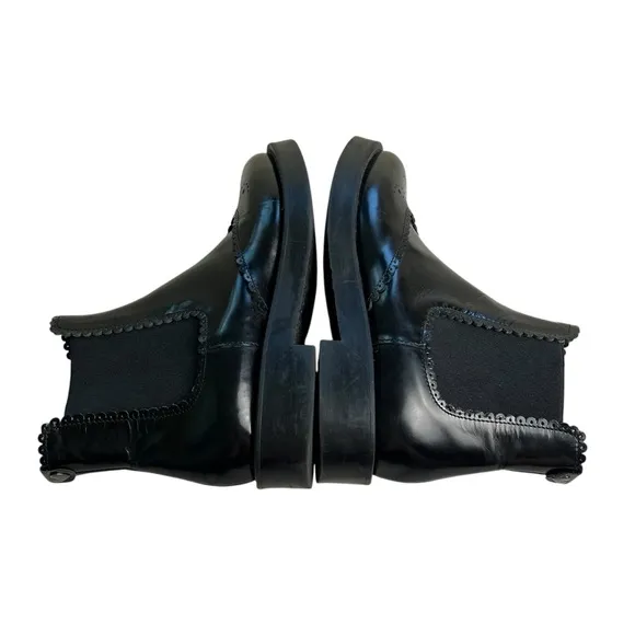 Twin-Set Size 37(6.5-7) 40mm Black Leather Chelsea Boots
