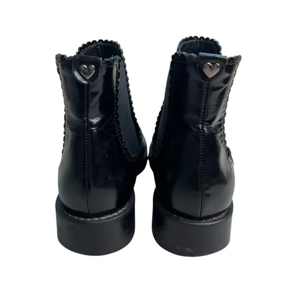 Twin-Set Size 37(6.5-7) 40mm Black Leather Chelsea Boots