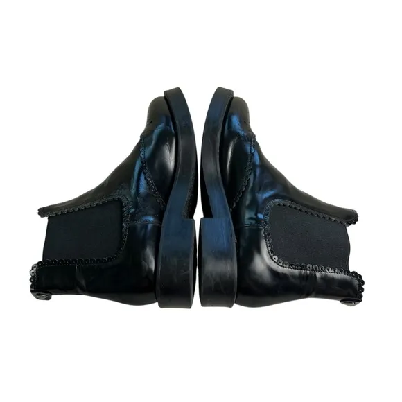 Twin-Set Size 37(6.5-7) 40mm Black Leather Chelsea Boots