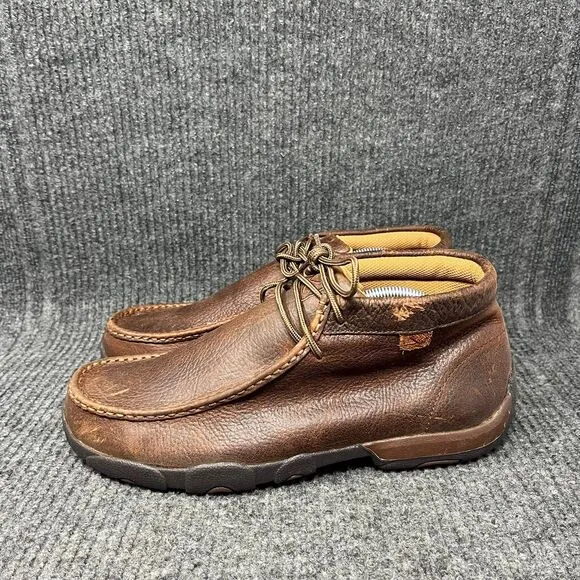 Twisted X Driving Mocs Chukka Boots Brown Leather Shoes Mens Size 10 M