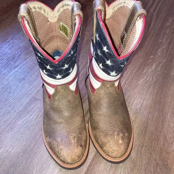 Twisted X Kids Boots with American Flag Design