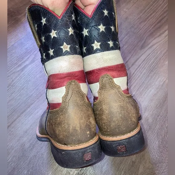 Twisted X Kids Boots with American Flag Design