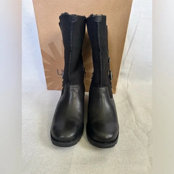 UGG Australia Bellvue 2 Heeled Black Boots New