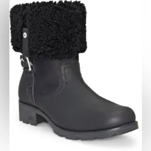 UGG Australia Bellvue 2 Heeled Black Boots New