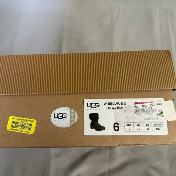 UGG Australia Bellvue 2 Heeled Black Boots New