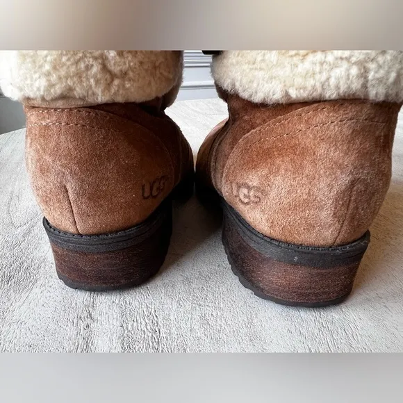 UGG Australia‎ Blayre II Suede Shearling Boots in Chestnut Women’s Size 7