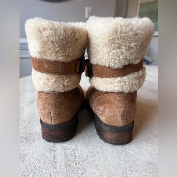 UGG Australia‎ Blayre II Suede Shearling Boots in Chestnut Women’s Size 7