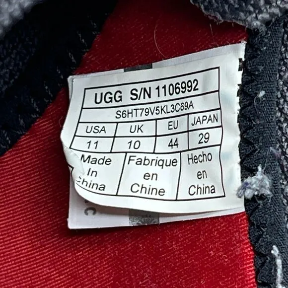 UGG Boots Mens Size 11 Gray Union Chukka HyperWeave Chukka Shoes Sneakers Ankle