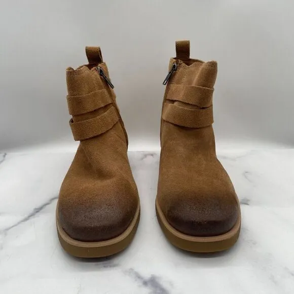 UGG Josefene Tan Suede Ankle Boots Womens Sz 7.5 Distressed Buckle Gorpcore
