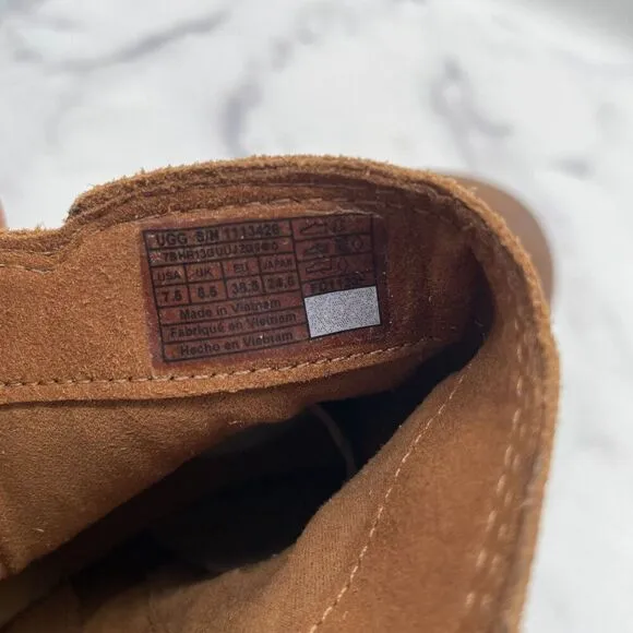 UGG Josefene Tan Suede Ankle Boots Womens Sz 7.5 Distressed Buckle Gorpcore