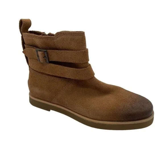 UGG Josefene Tan Suede Ankle Boots Womens Sz 7.5 Distressed Buckle Gorpcore