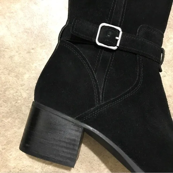 Ugg Koolaburra Madeley Tall Black Suede Heel Boots Size 7.5