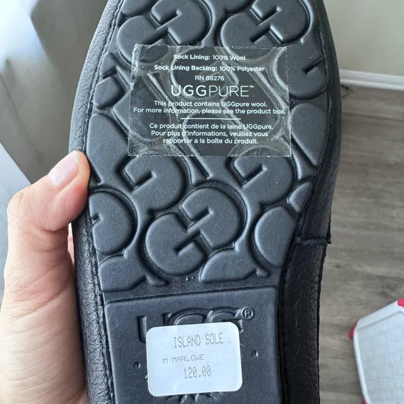 UGG Men's Black leather Loafers