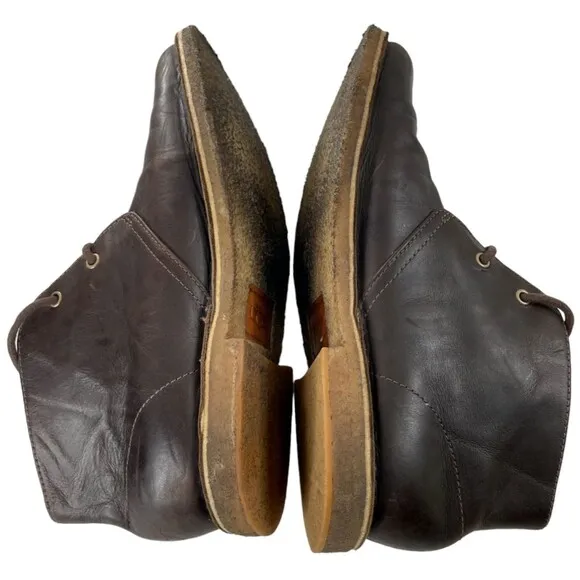 Ugg Men's Leighton Brown Leather Waterproof Crepe Sole Chukka Boots Sz 9M (3275)