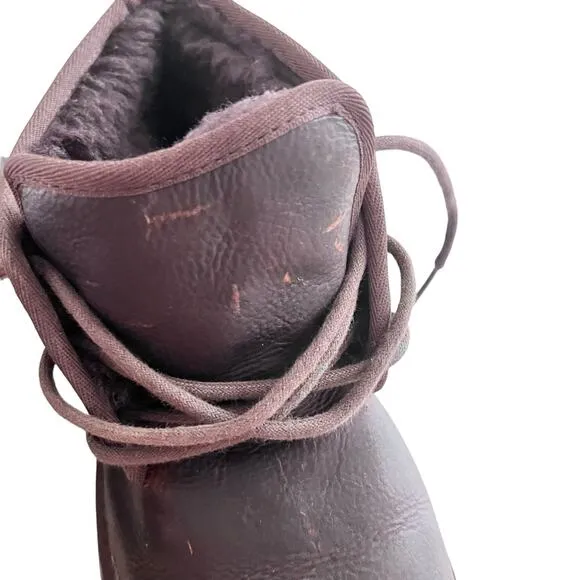 UGG Neumel Men’s Brown Leather Wool Chukka Ankle Boots Size 8