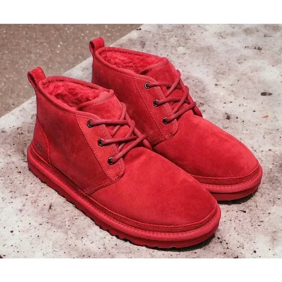 UGG Neumel Red Suede Chukka Ankle Boots Shoes Mens Size 13 New Fast Ship