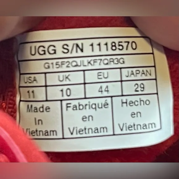 UGG Neumel Snapback Chukka Red Boots Sherpa Wool 1118570- Men’s Size 11 NEW