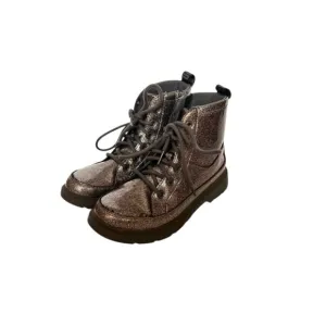 UGG Robley Glitter Boot Kids silver charcoal Lace Up Zipper