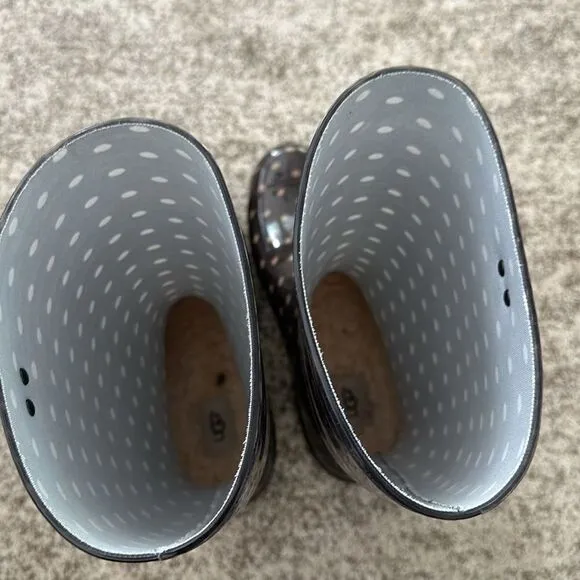 Ugg Shoes Ugg Australia Shaye Charcoal Polka Dot Tall Rubber Rain 11