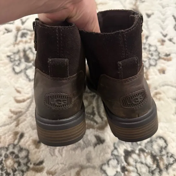 UGG Women’s Harrison Zip Brown Suede Ankle Boots