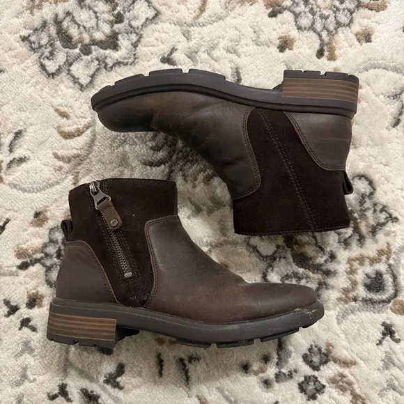 UGG Women’s Harrison Zip Brown Suede Ankle Boots